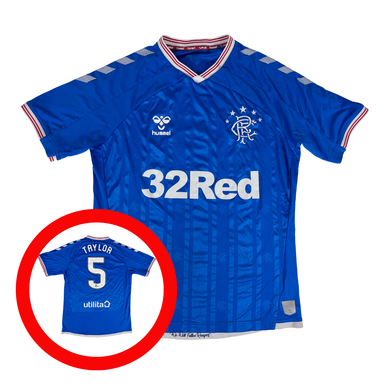 Rangers Glasgow 2019/20 Hummel Home Football Shirt S