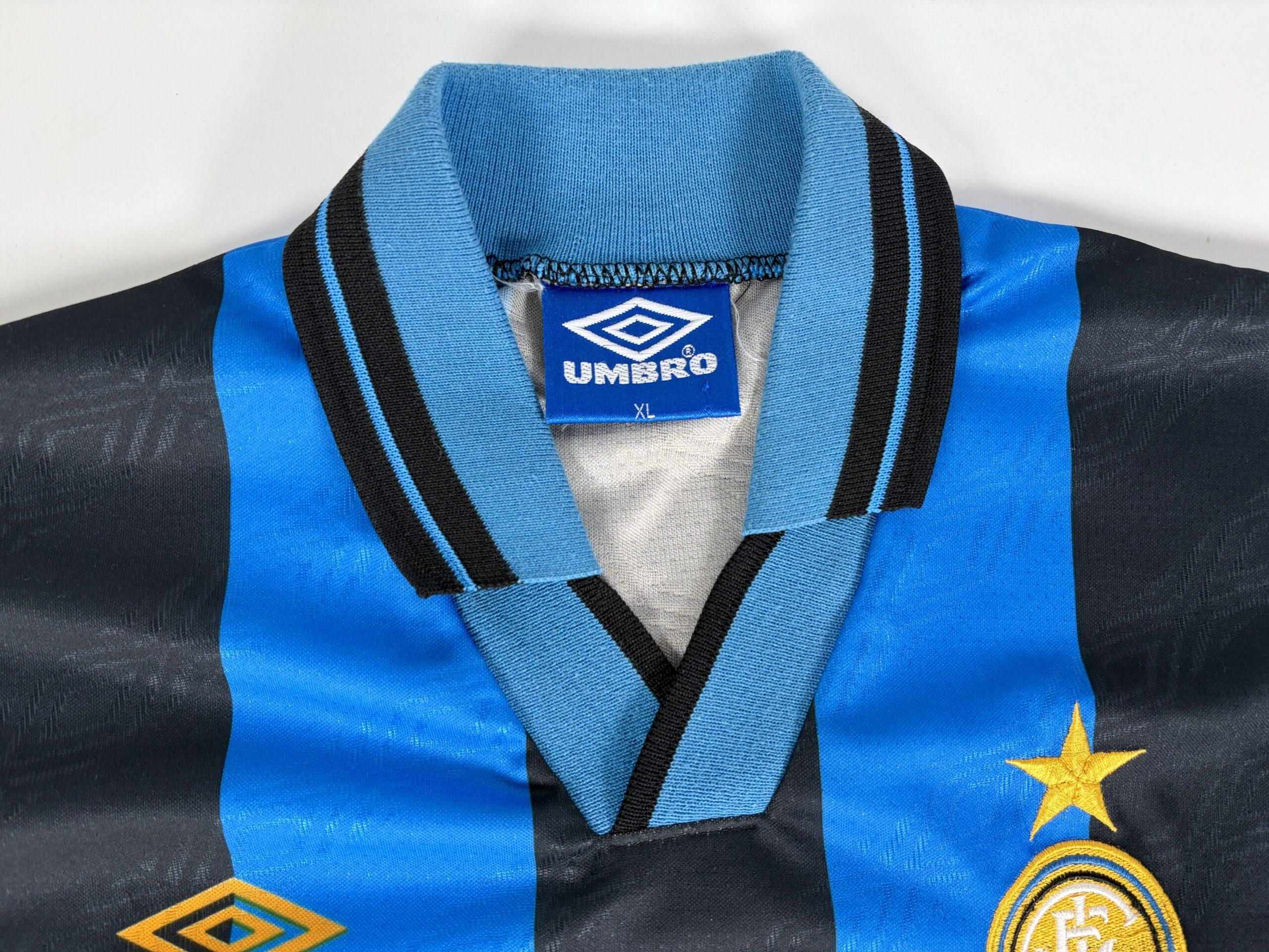 INTER MILAN 1994/95 UMBRO Home Football Shirt XL - Image 4
