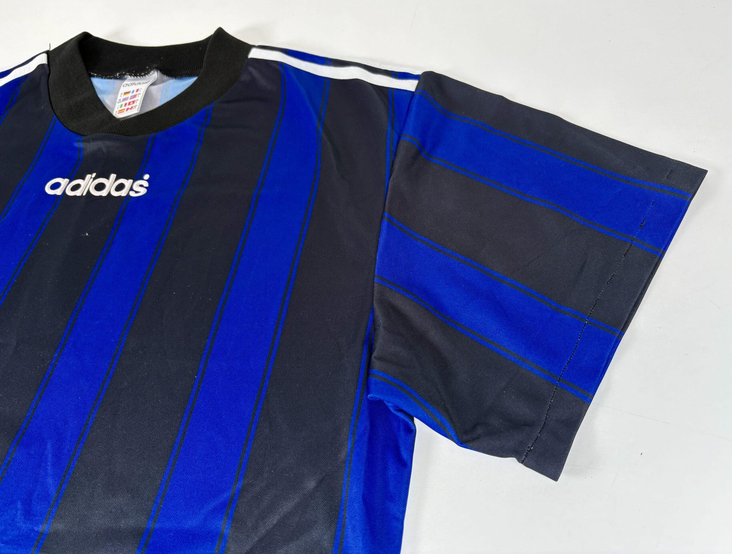ADIDAS 90s Vintage Blue Football Shirt L - Image 8