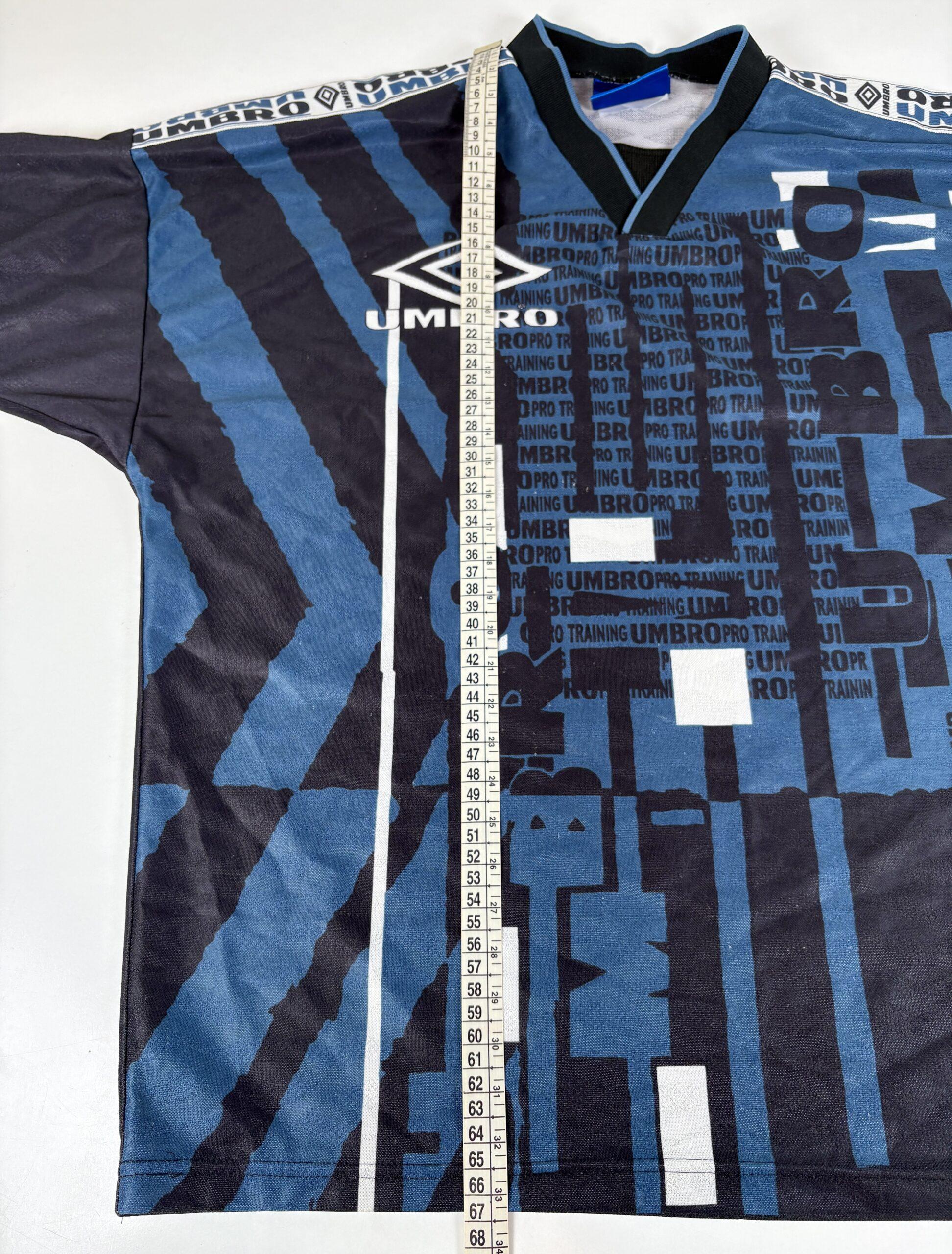 UMBRO 90s Vintage Blue Training Football Shirt S - Image 7