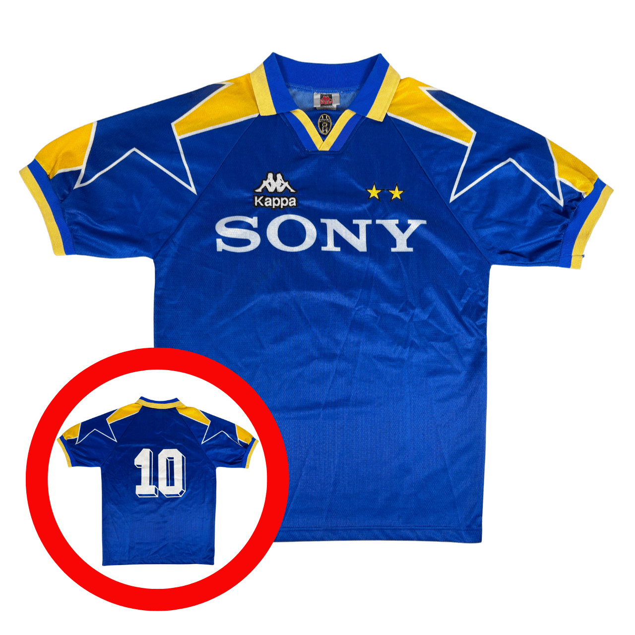 JUVENTUS FC 1995/96 BAGGIO Kappa Away Football Shirt S