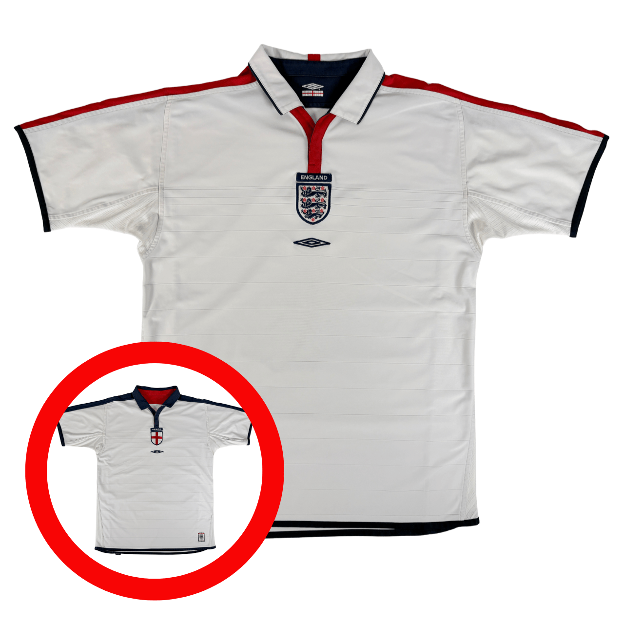 ENGLAND 2003/05 Home Football Shirt Umbro L