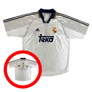 REAL MADRID CF 1998/00 Champions ADIDAS Home Football Shirt M