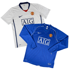 2x MANCHESTER UNITED 2007/08 NIKE Goalkeeper Away Football Shirt L